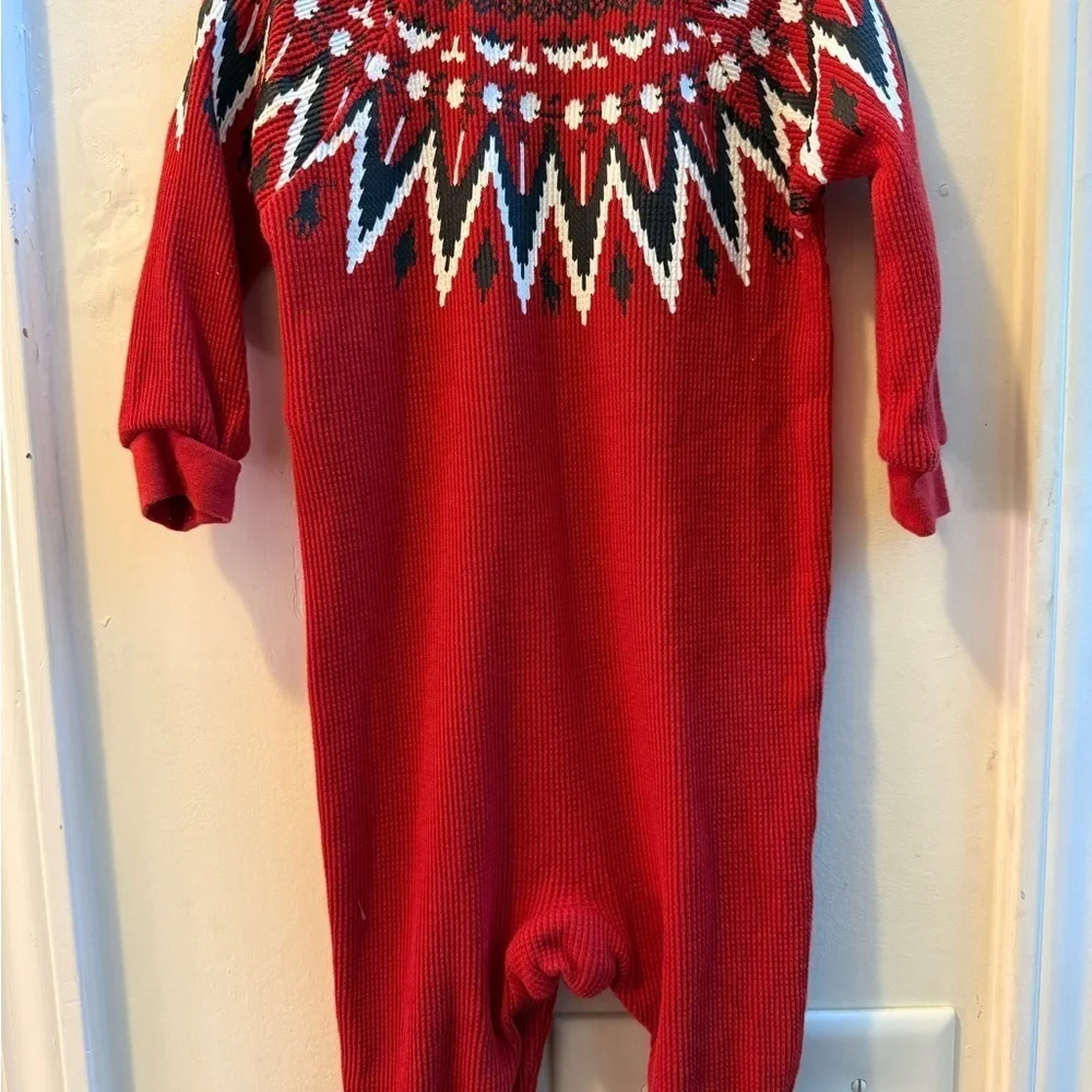 Ralph Lauren Fair Isle Waffle-Knit Romper